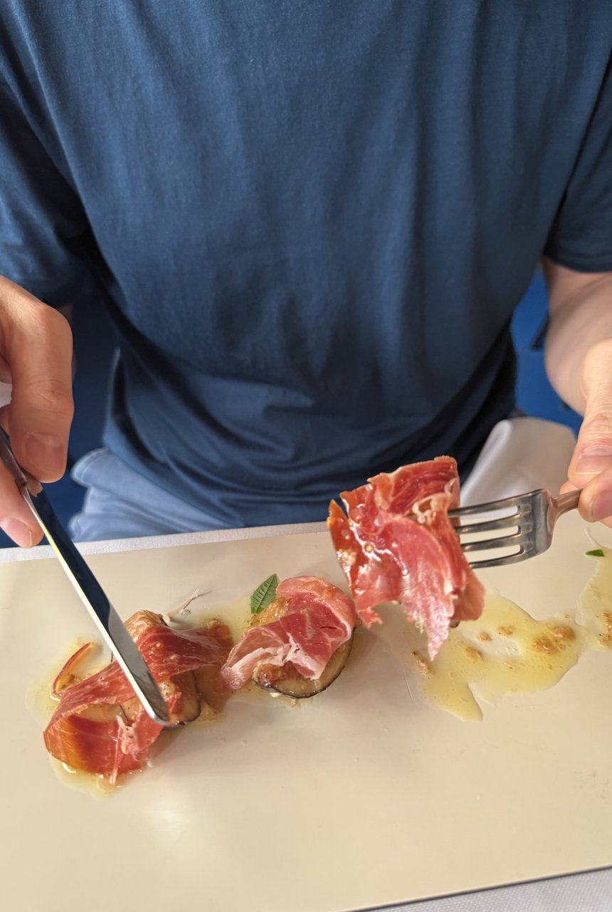 Und als Highlight: eine reife Feige mit Pata-Negra-Schinken
